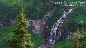 glacier park waterfall - the parks project